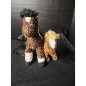 Painted and Light Brown Set of 2 Plush DOUGLAS Ponies Horses